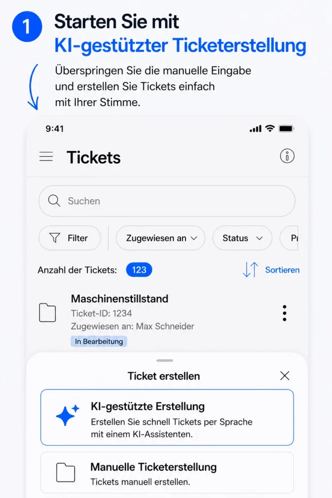 Abbildung für Anleitung KI-Ticketerstellung Schritt 1